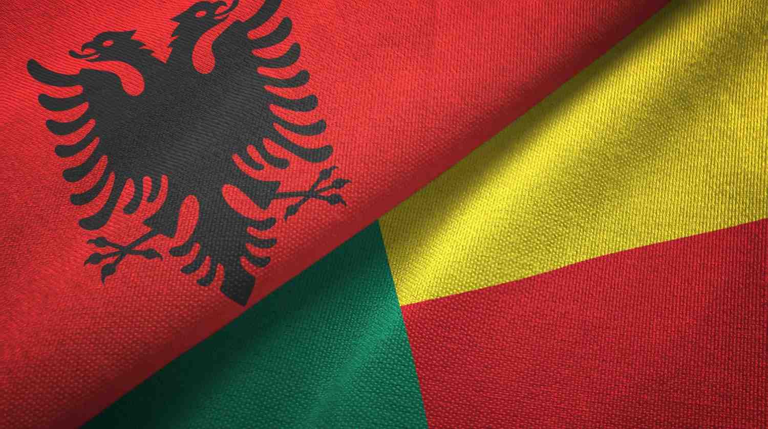 Albania and Benin flags together