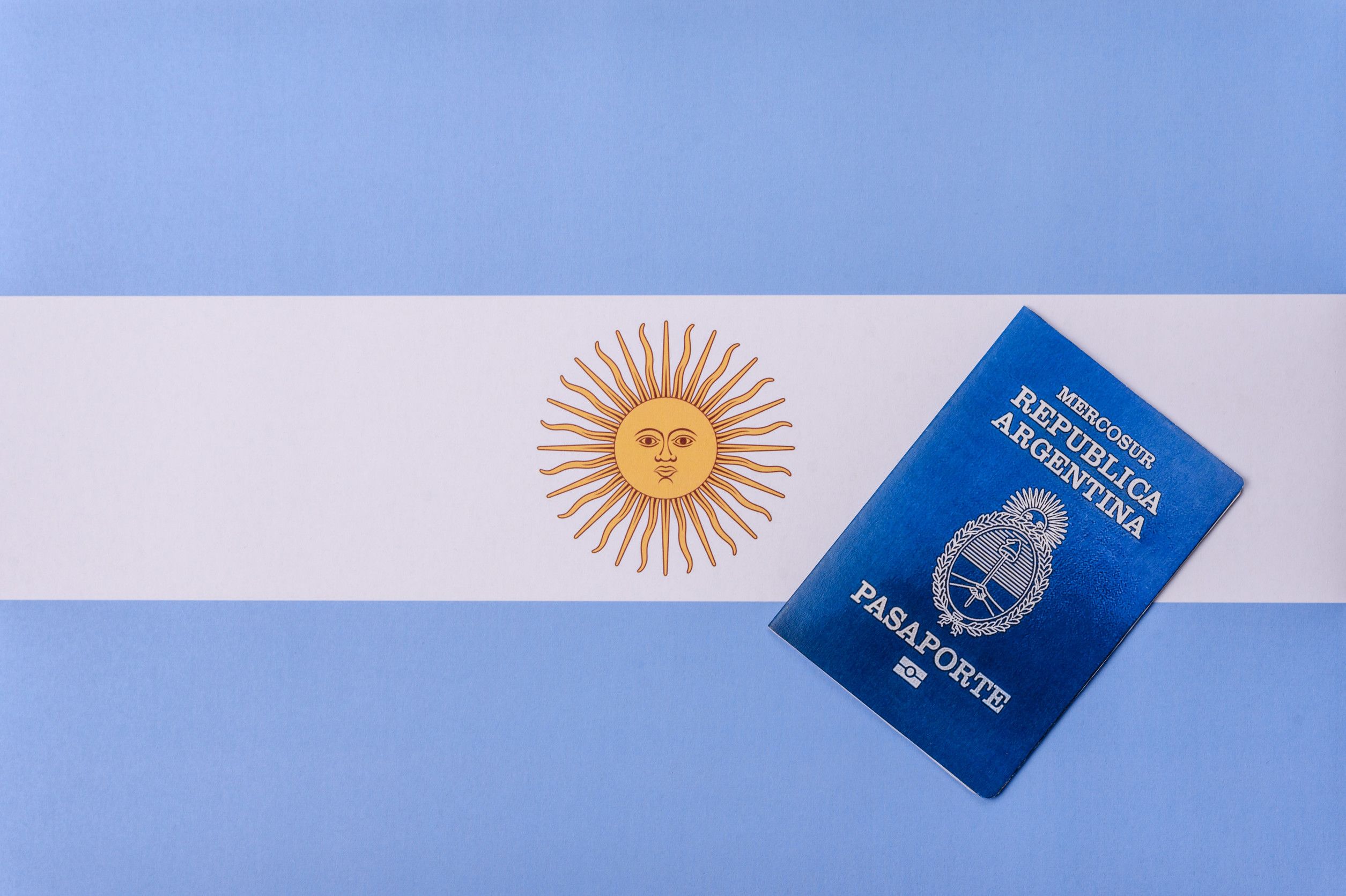 Argentina flag with passport