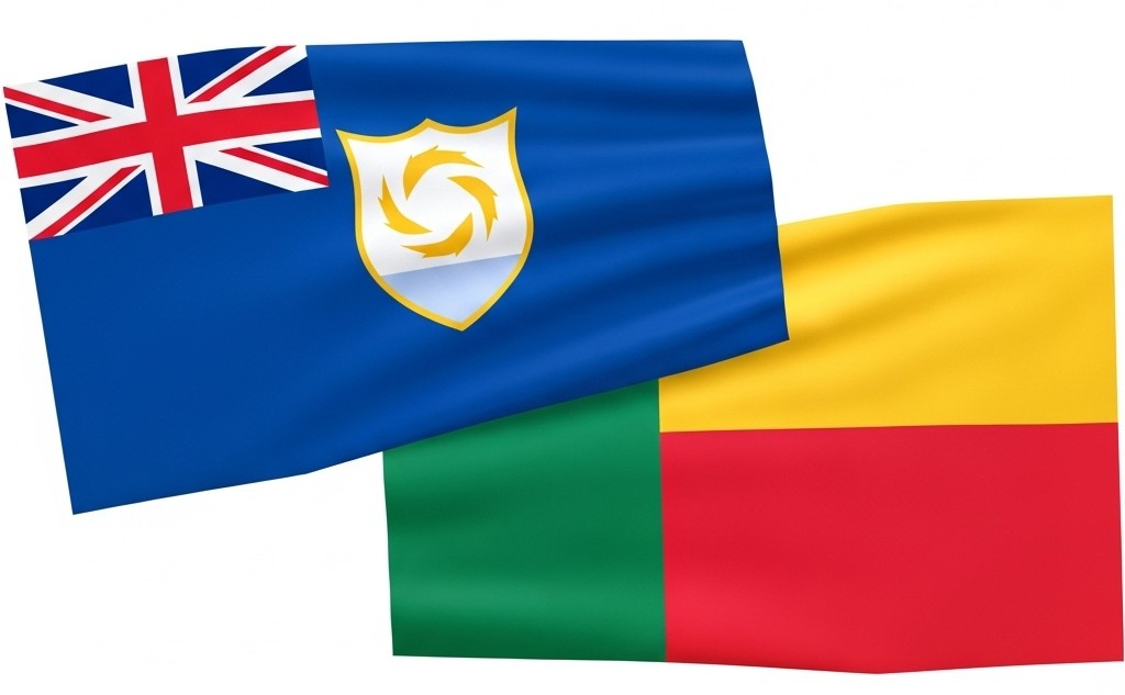Benin and Anguilla Flags Together