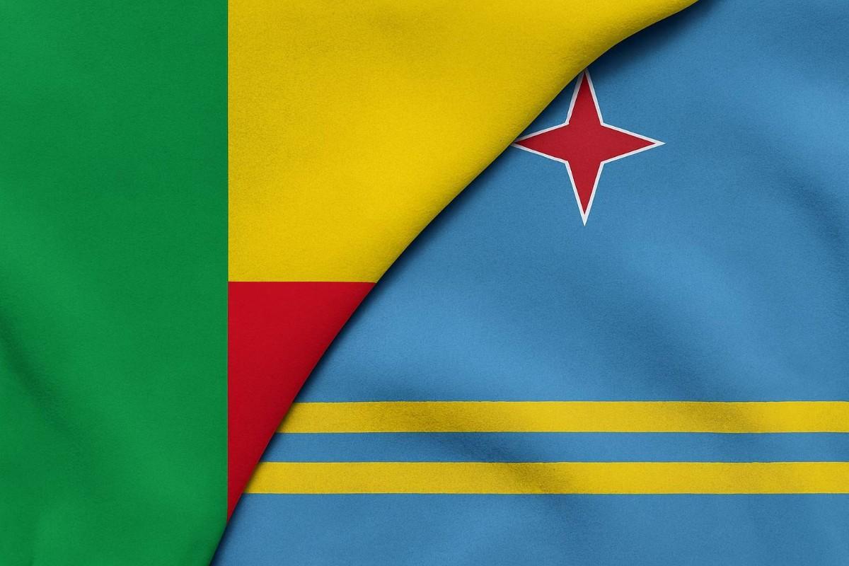Benin and Aruba Flag Together