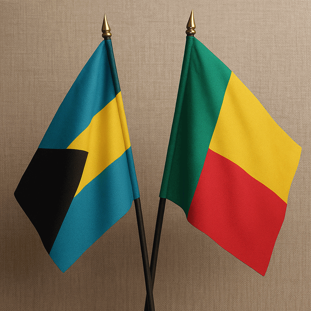 Benin and Bahamas Flag Together