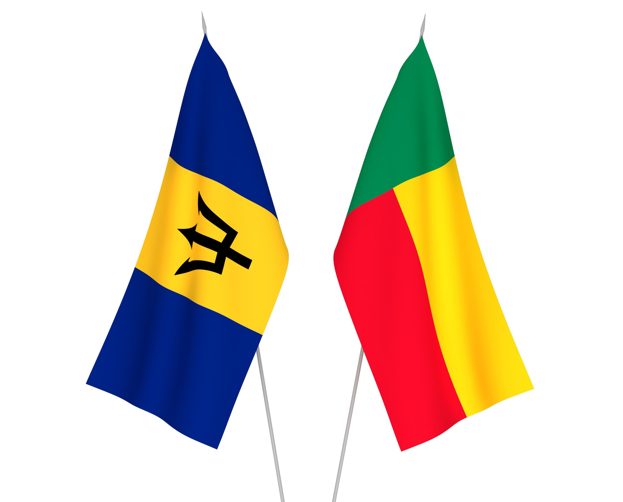 Benin and Barbados Flag Together