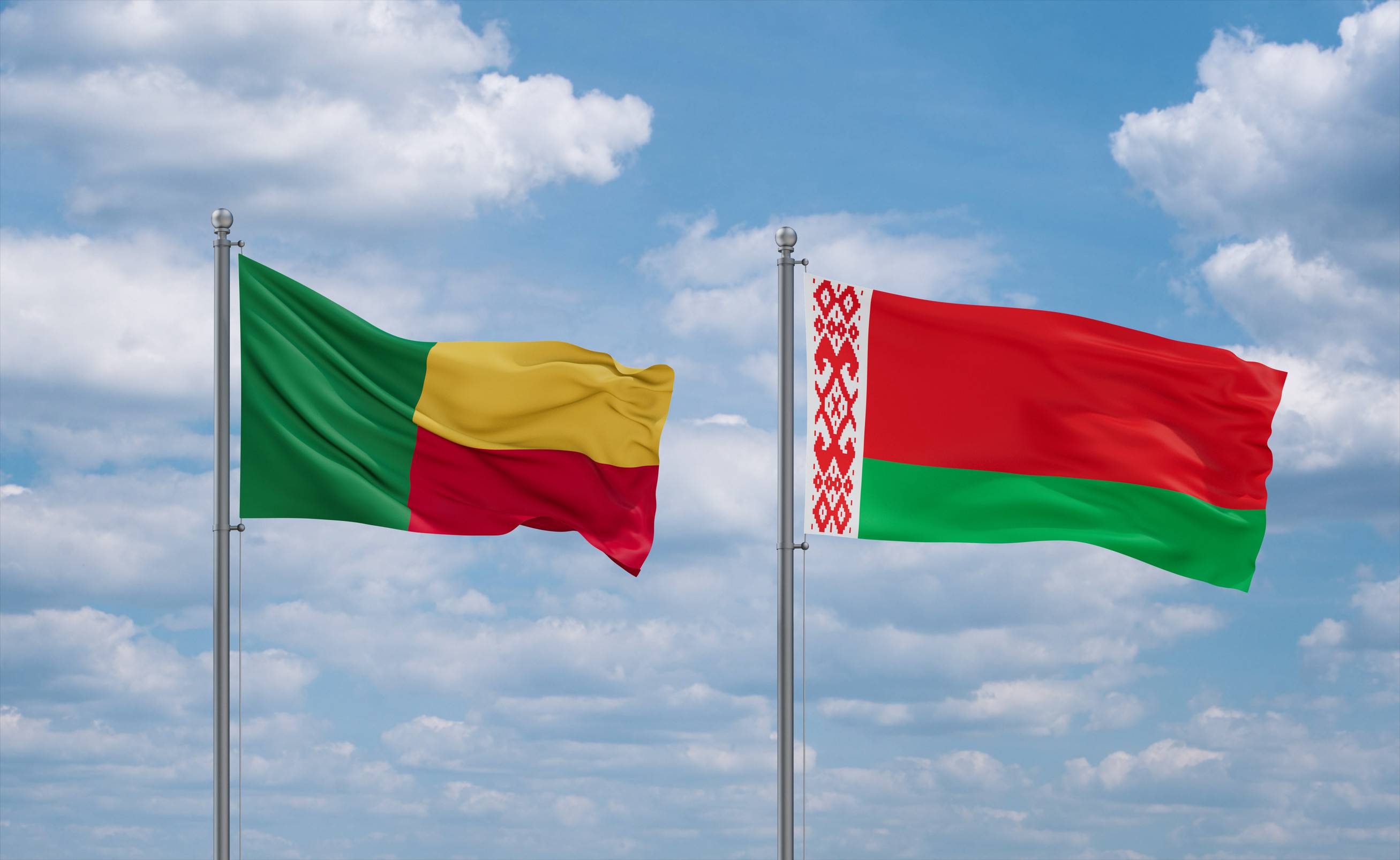 Benin and Belarus Flags Together