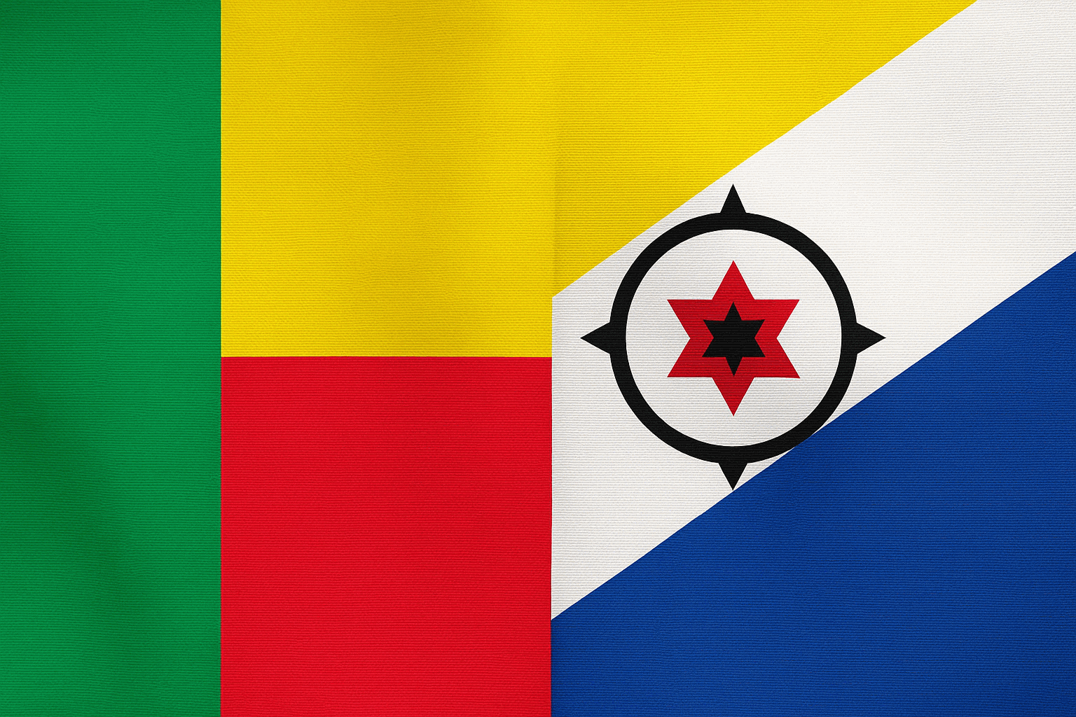 Benin and Bonaire Flags Together