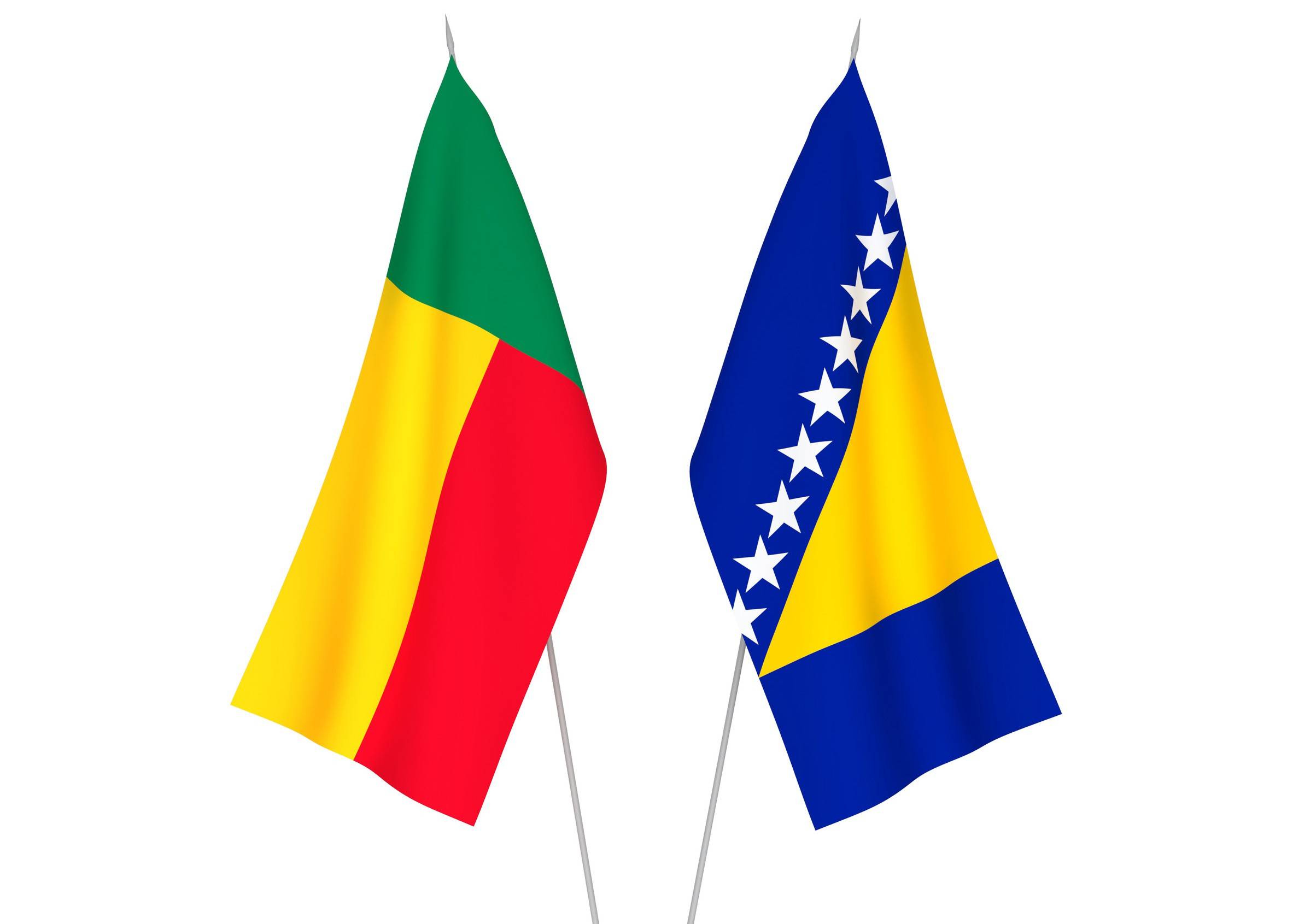 Benin and Bosnia and Herzegovina Flags Together