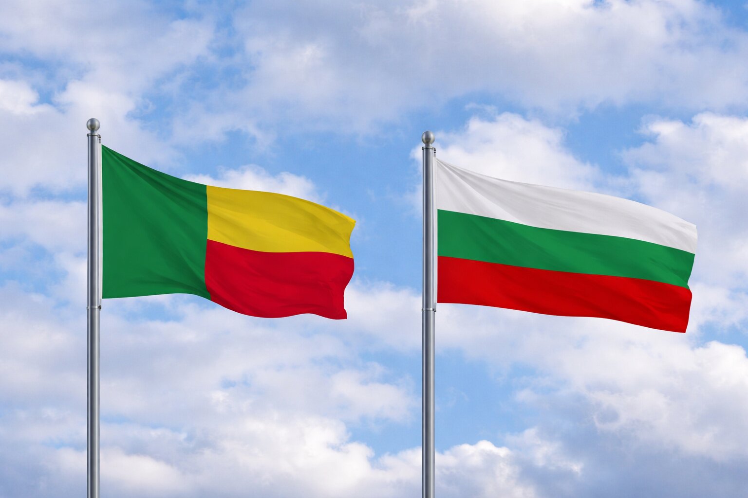 Benin And Bulgaria Flags