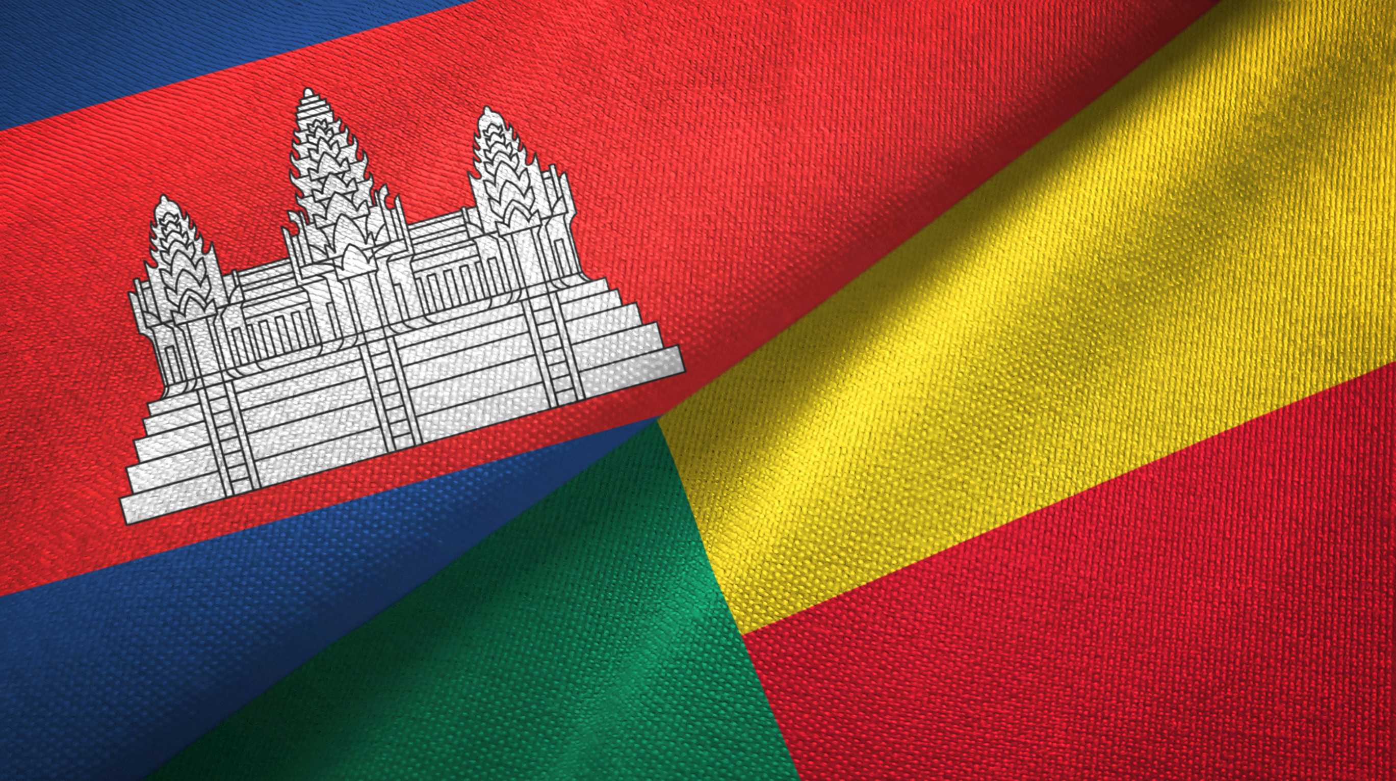 Benin and Cambodian Flags Together