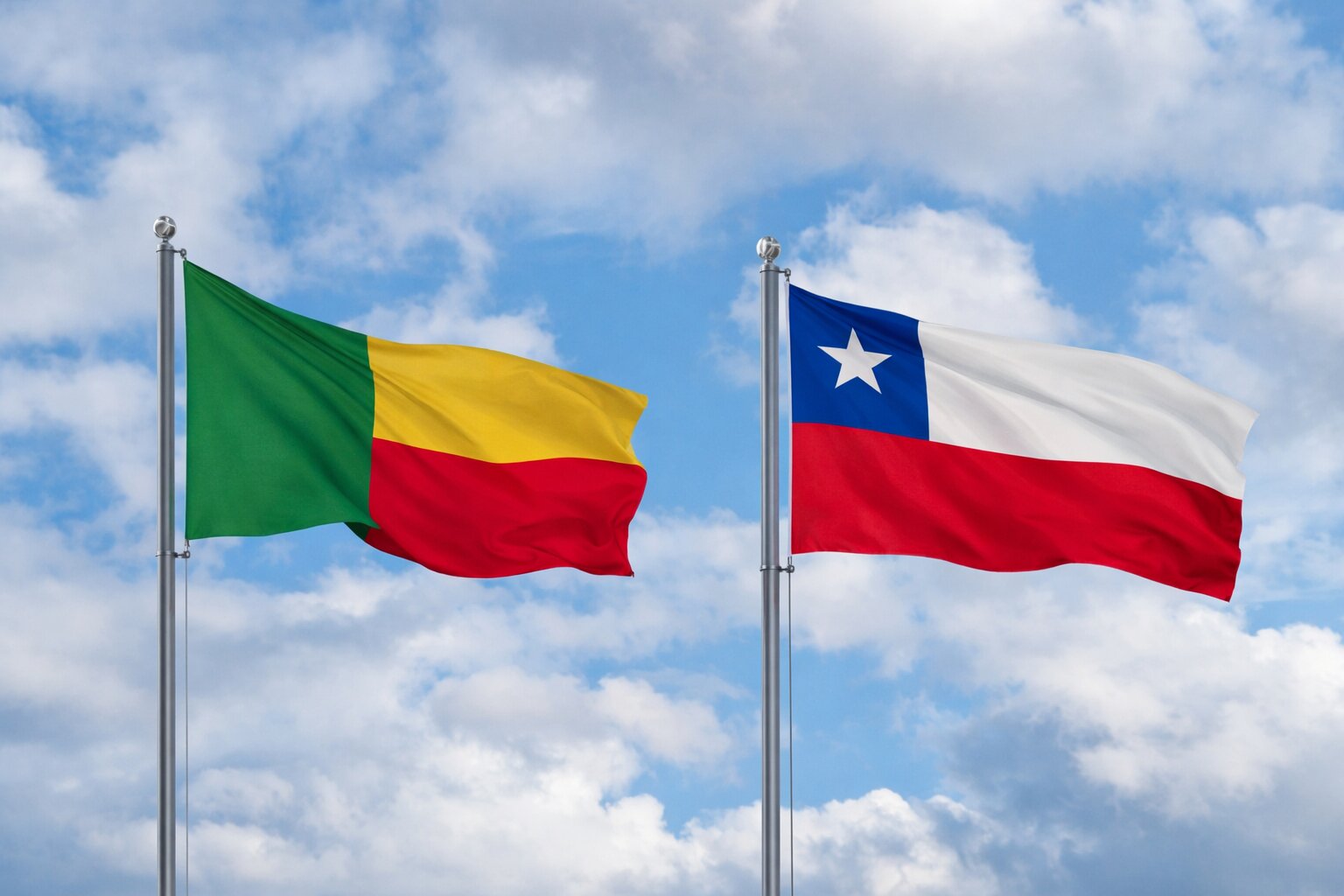 Benin And Chile Flags