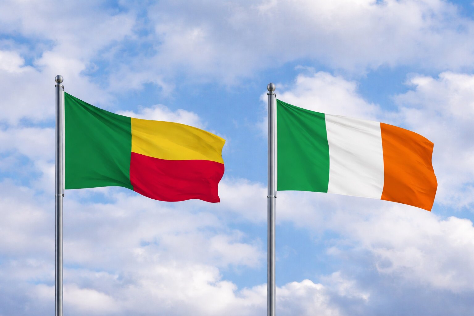 Benin And Ireland Flags