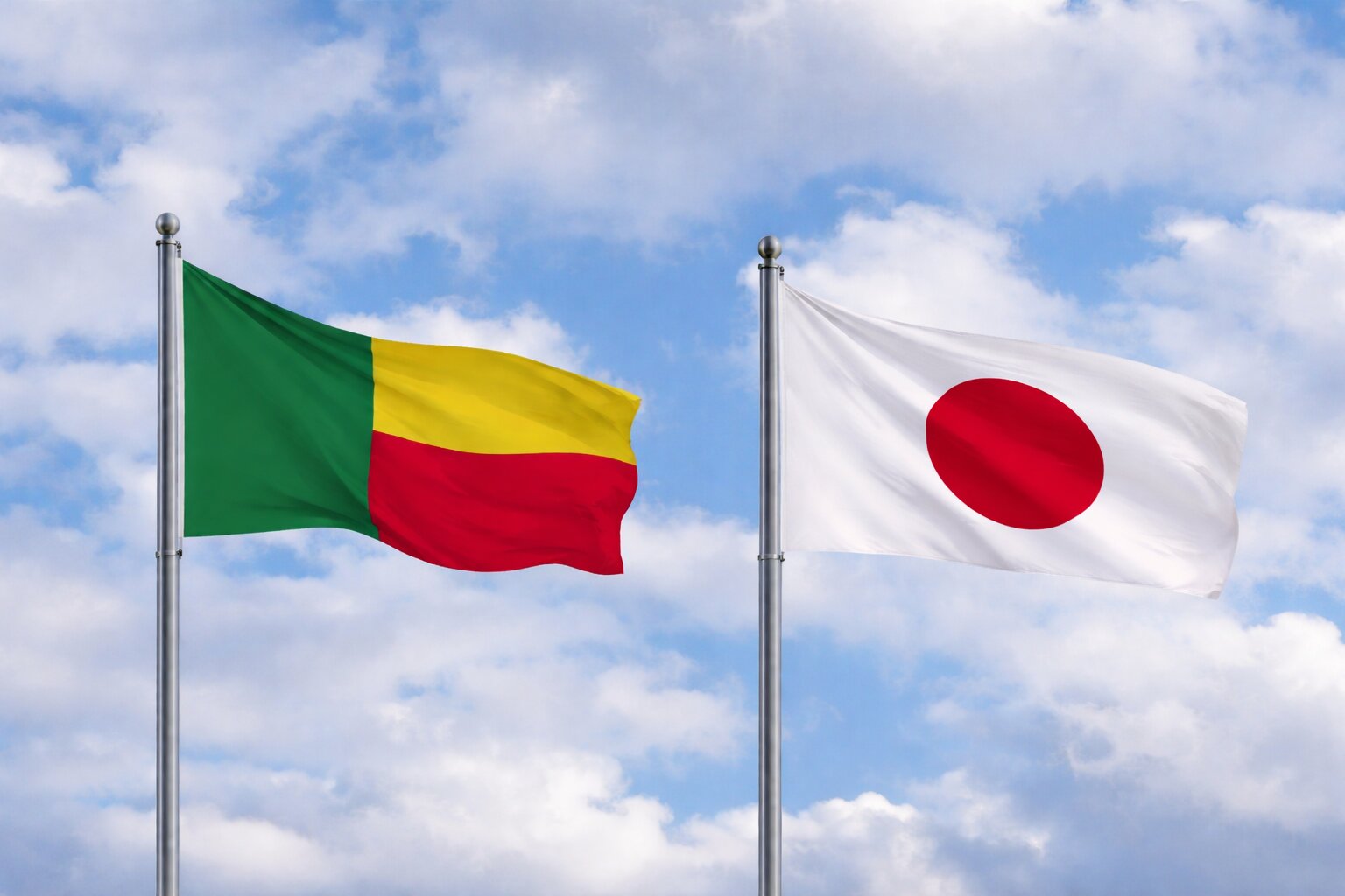 Benin And Japan Flags