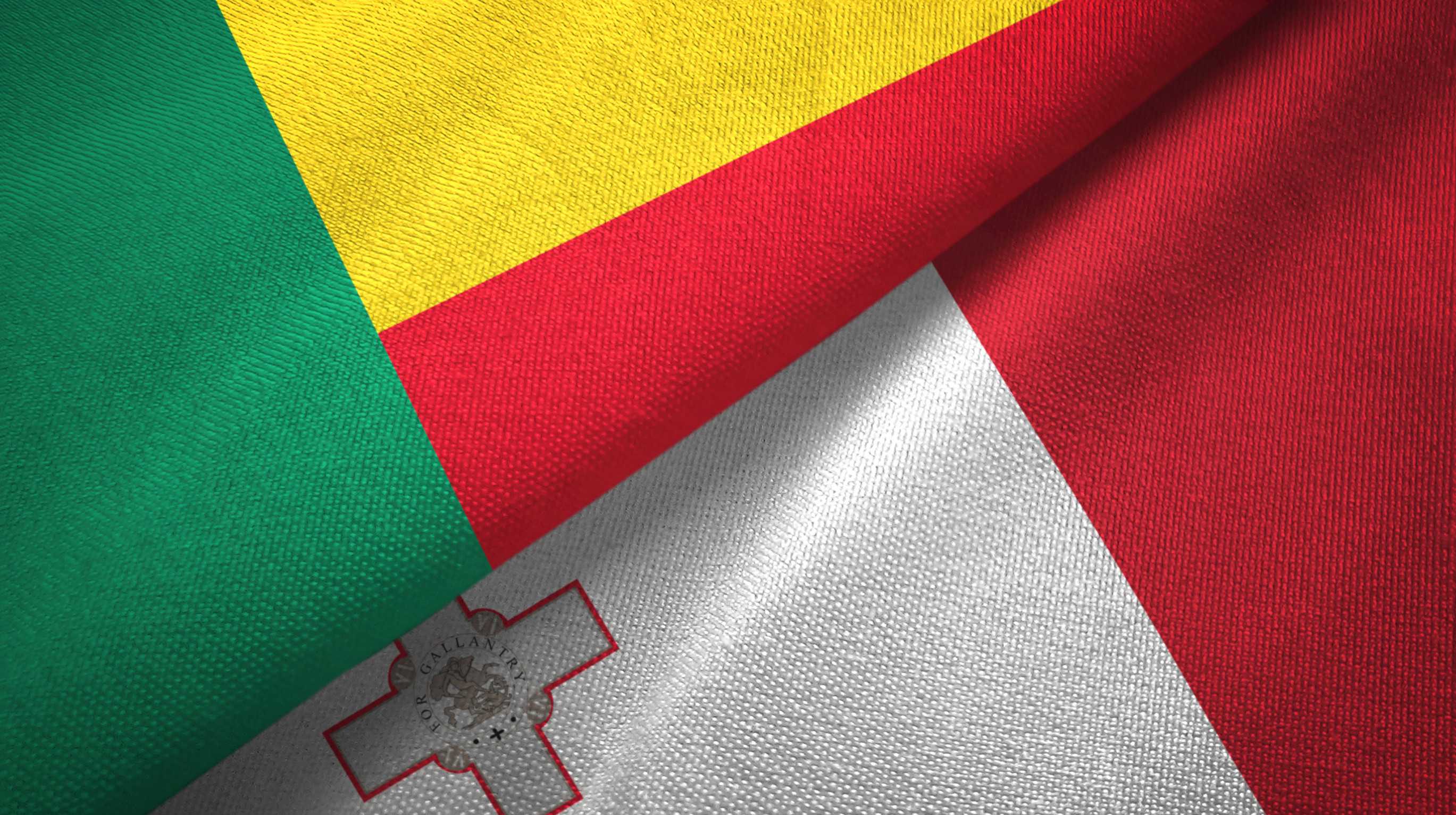 Benin And Malta Flags Together