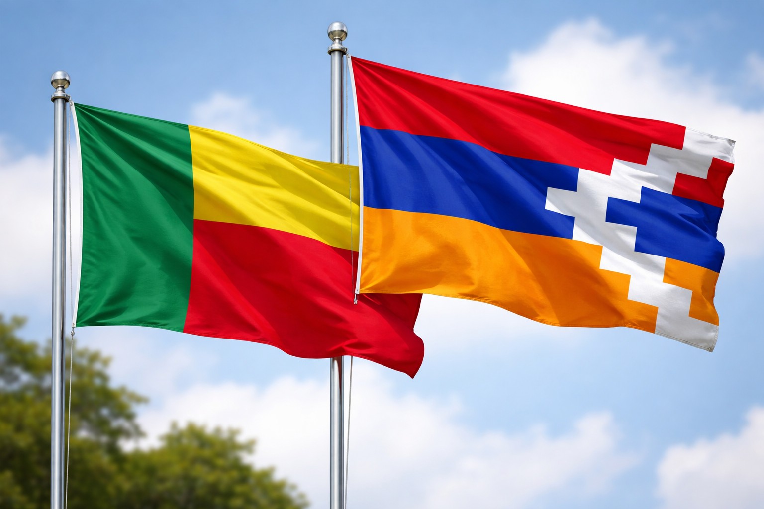 Benin And Nagorno Karabakh Flag