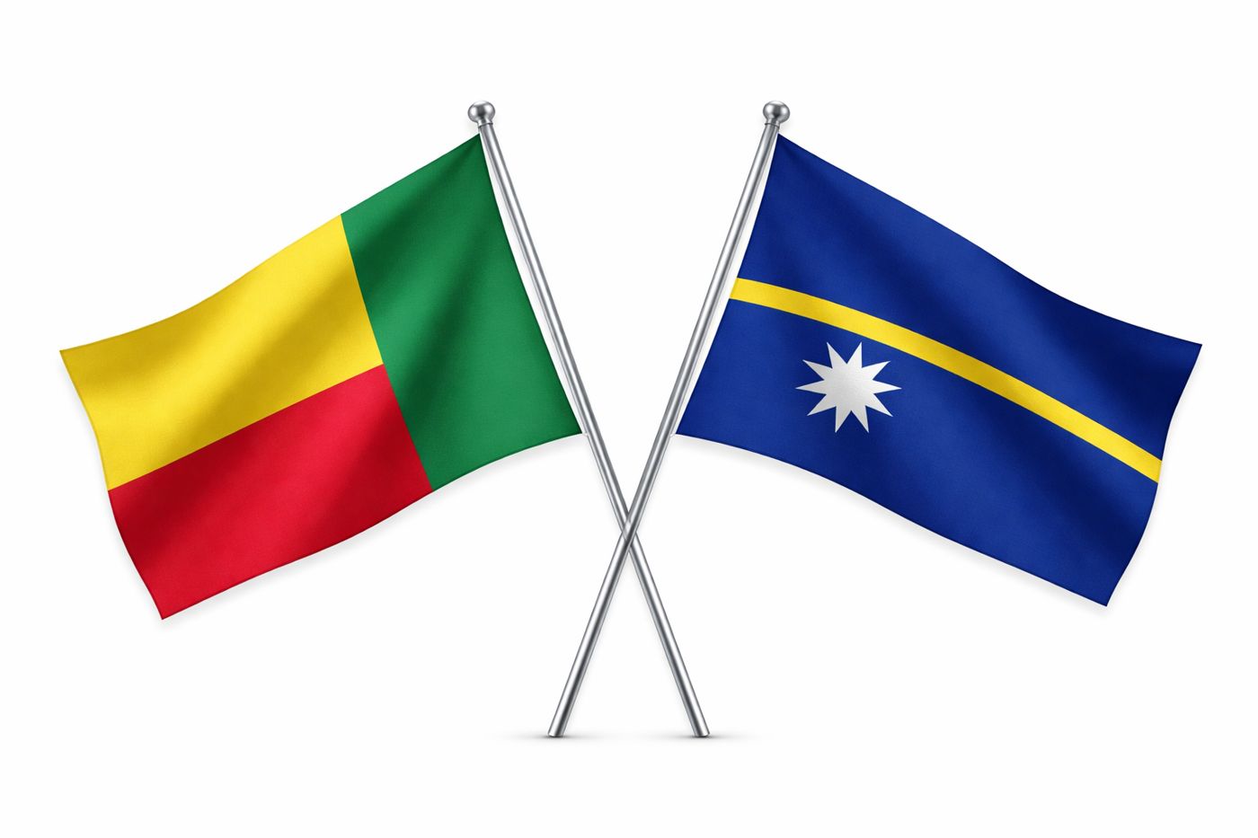 Benin And Nauru Flags