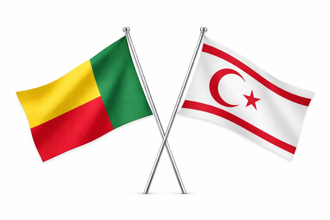Benin And Northern Cyprus Flags