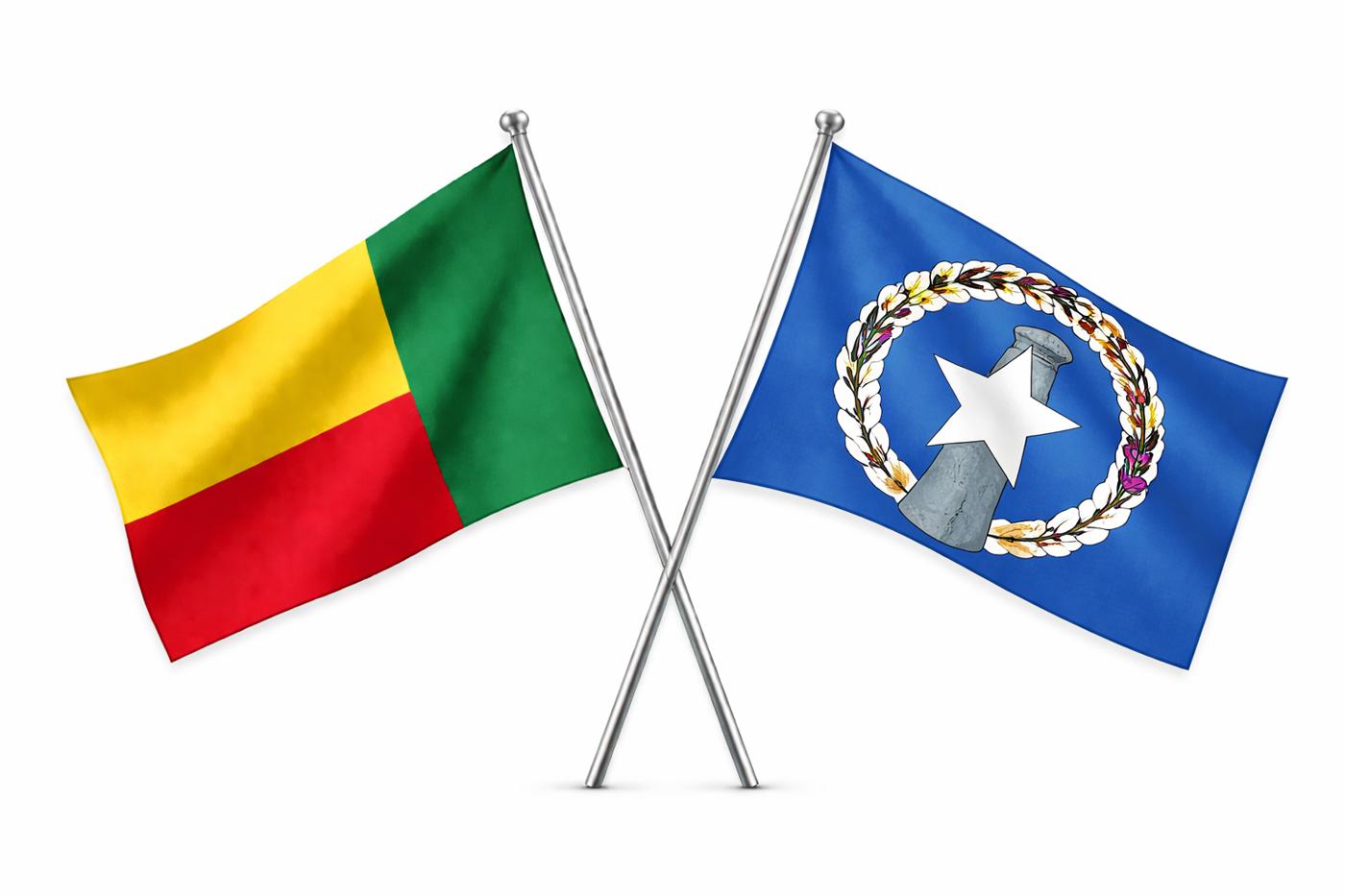Benin And Northern Mariana Islands Flags