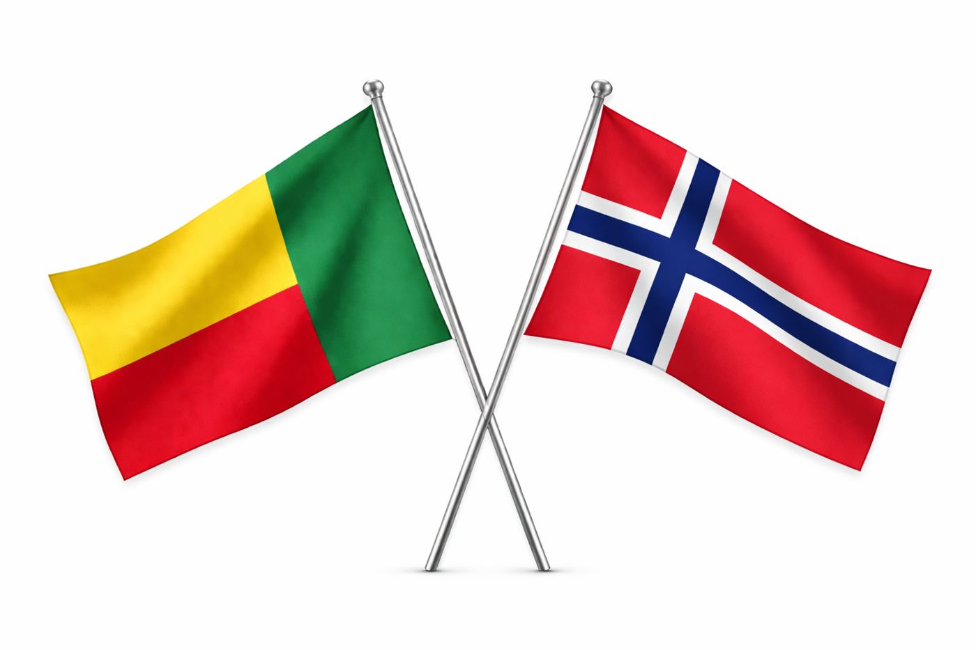 Benin And Norway Flags