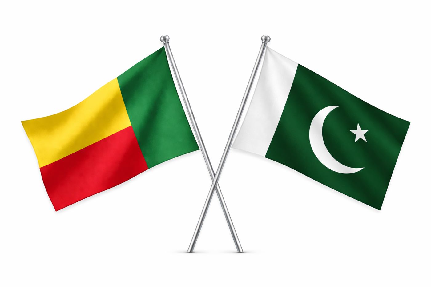 Benin And Pakistan Flags