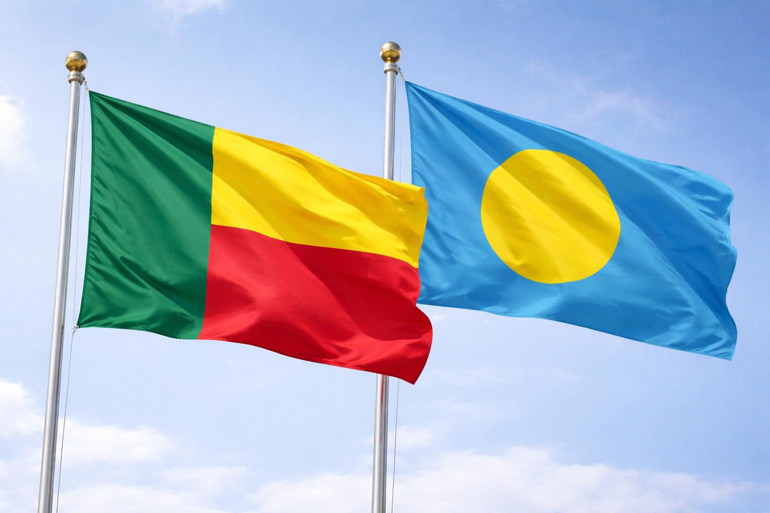 Benin And Palau Flags