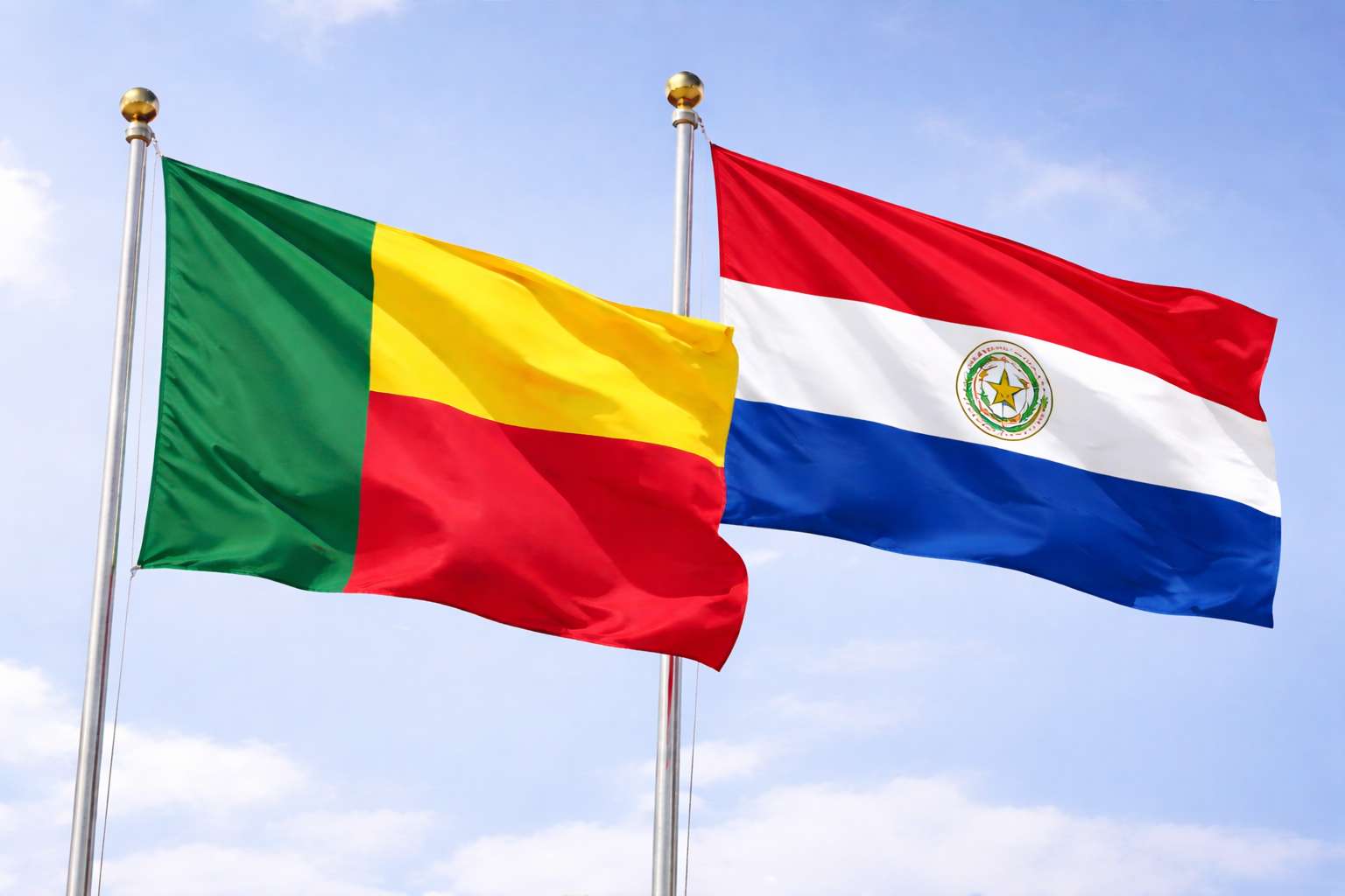 Benin And Paraguay Flags