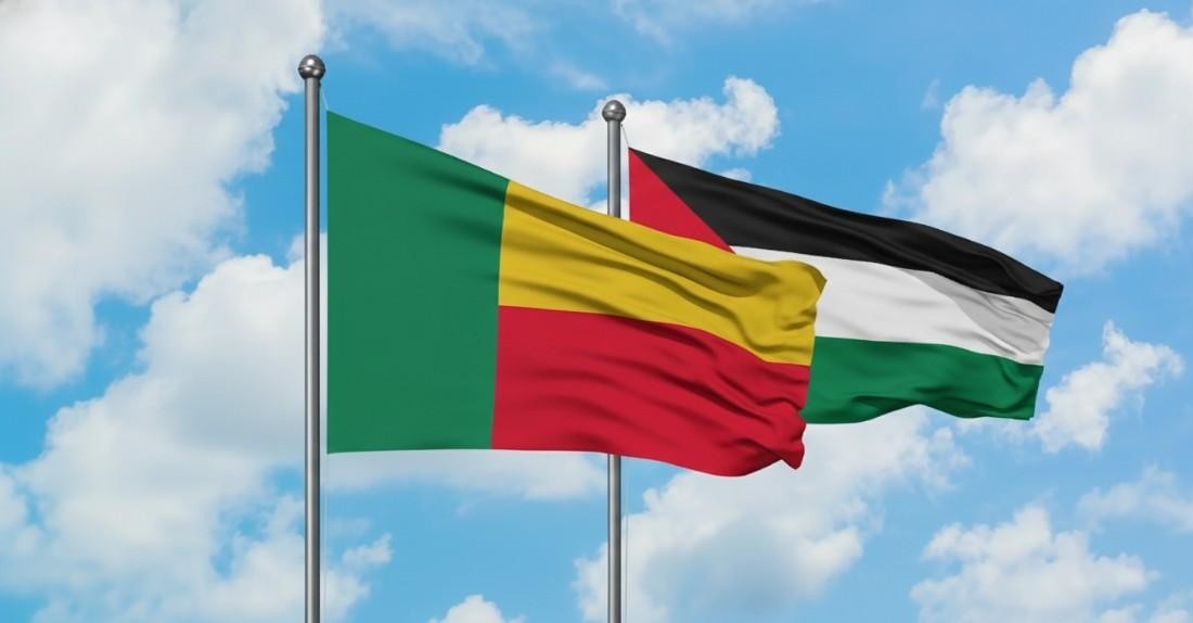 Benin And Sahrawi Arab Flag Waving