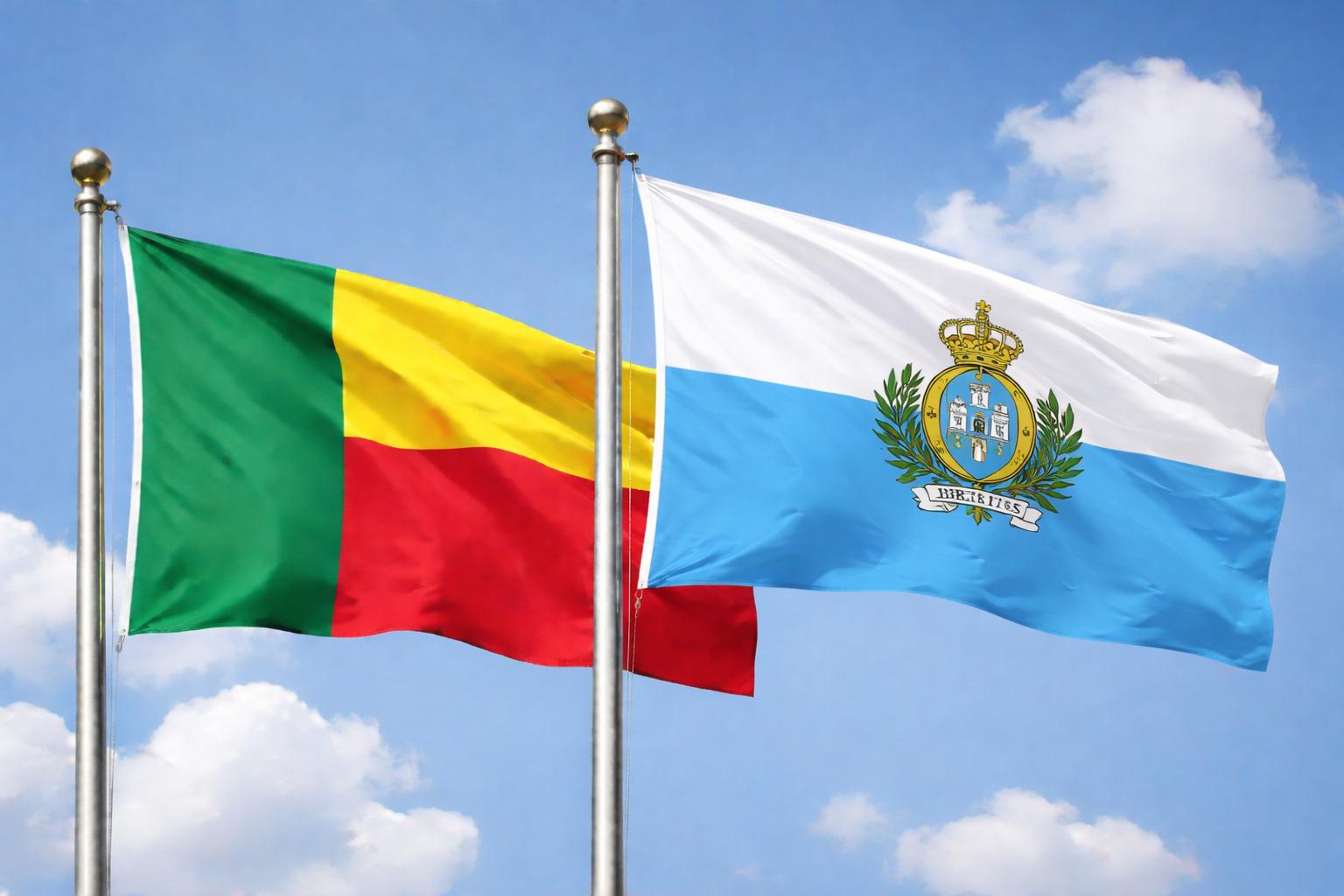 Benin And San Marino Flags