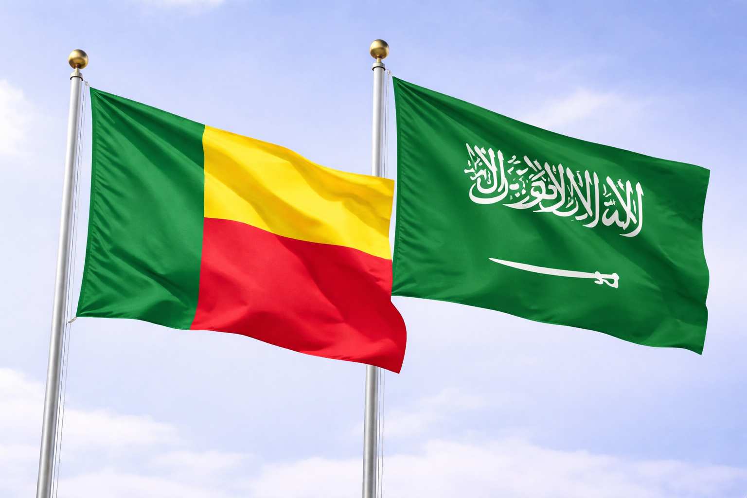 Benin And Saudi Arabia Flags