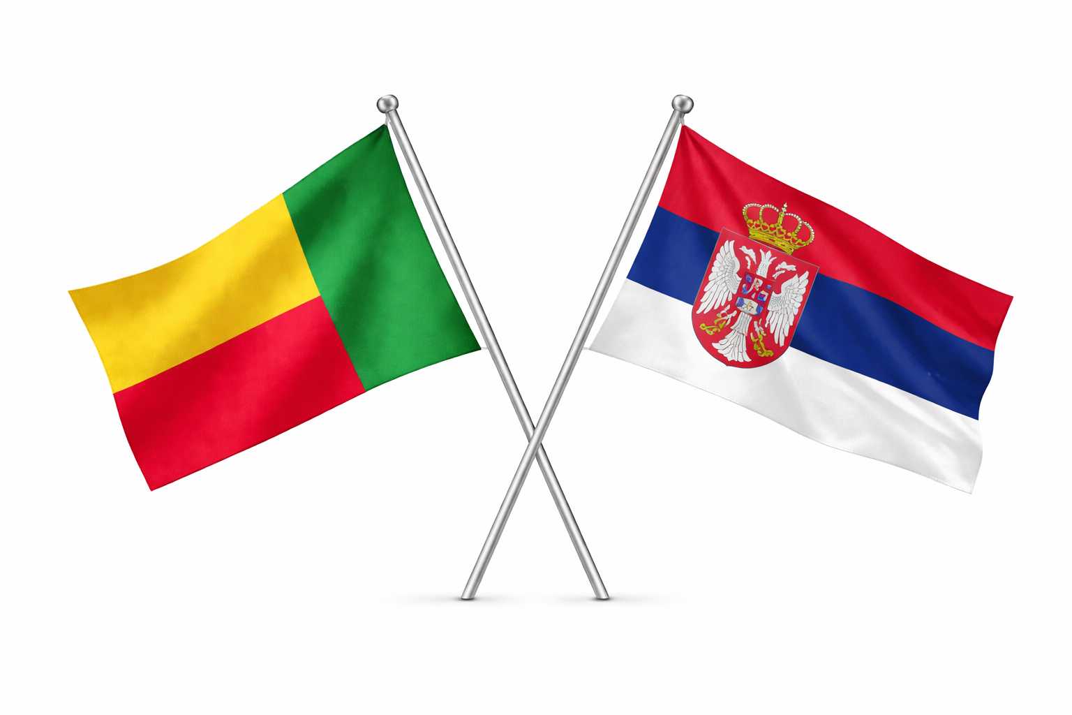 Benin And Serbia Flags