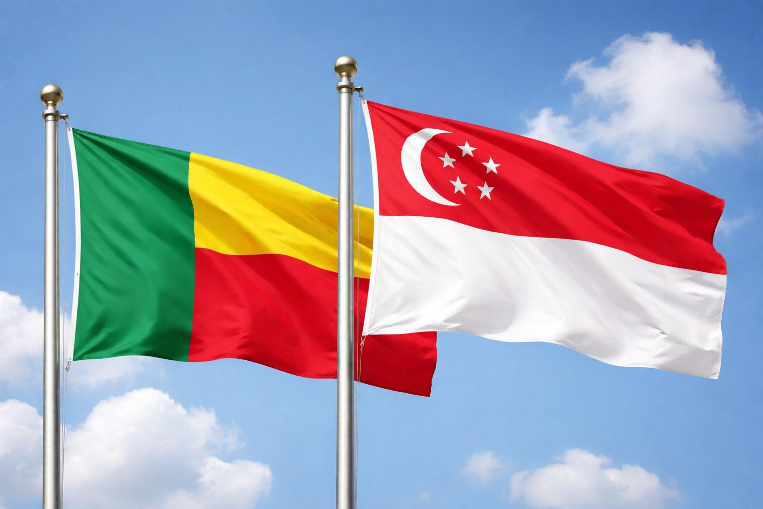 Benin And Singapore Flags