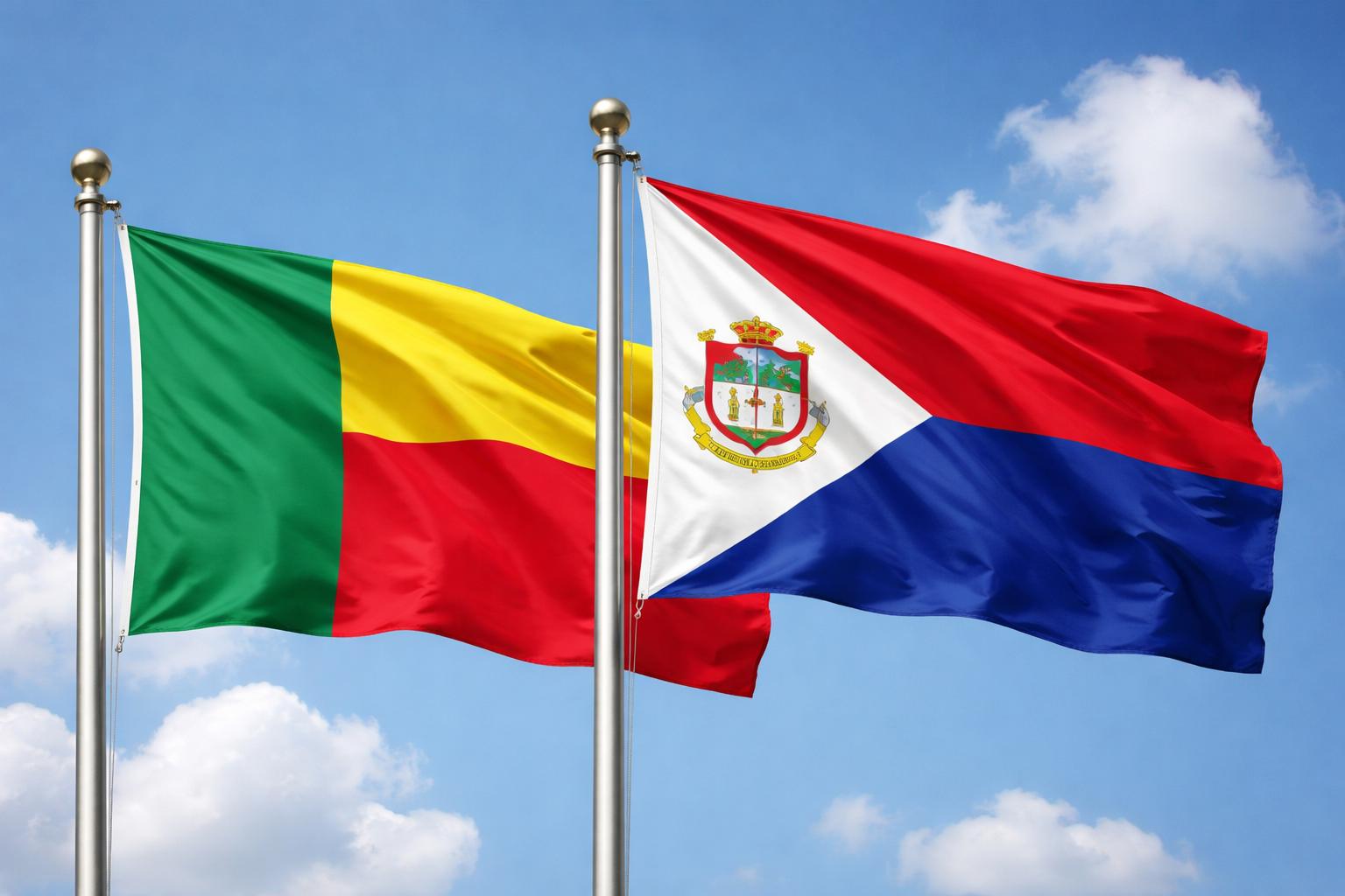 Benin And Sint Maarten Flags