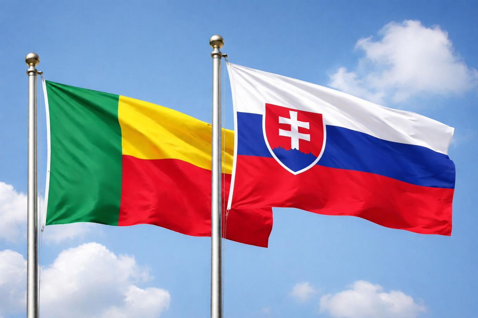 Benin And Slovak Flags