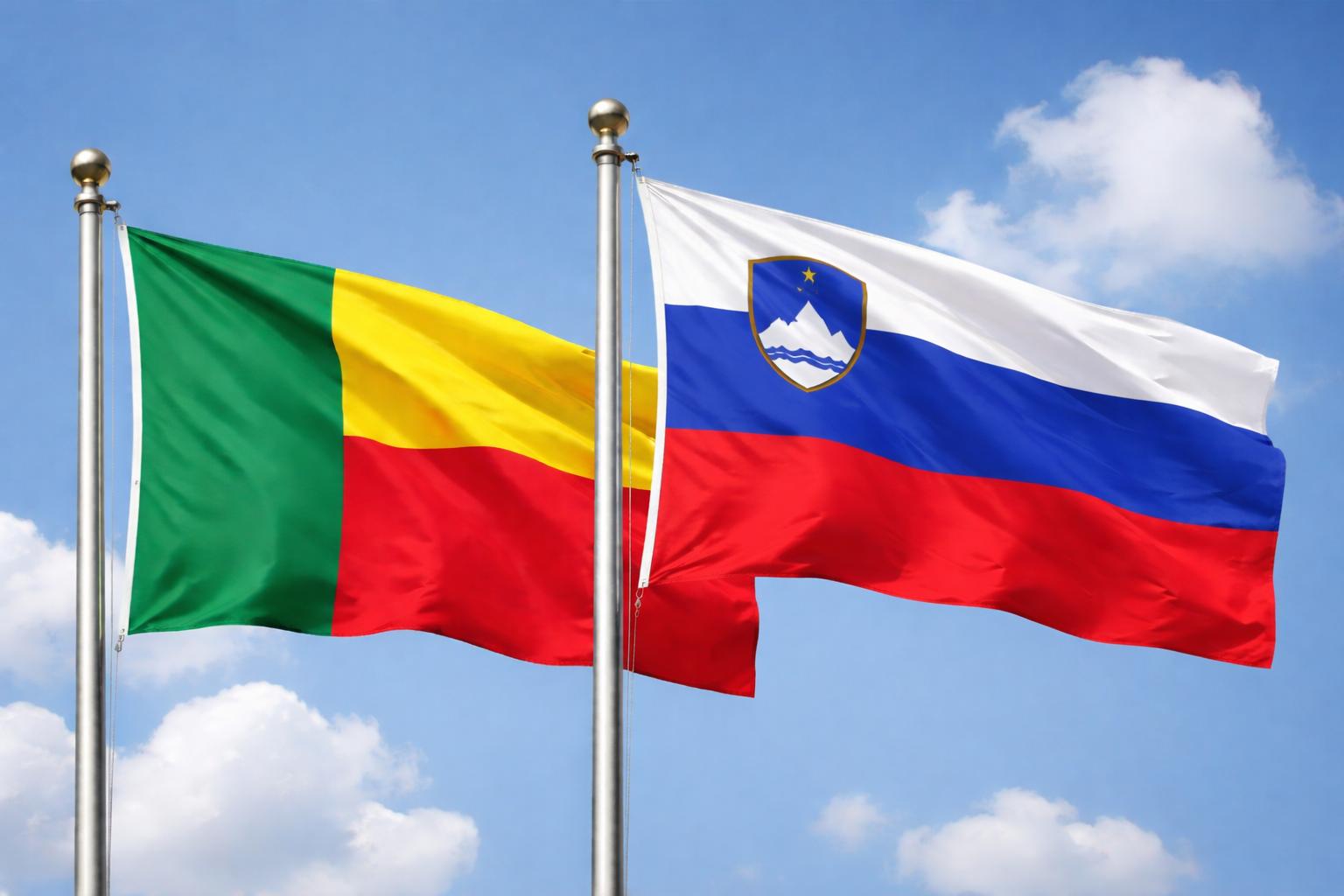Benin And Slovenia Flags