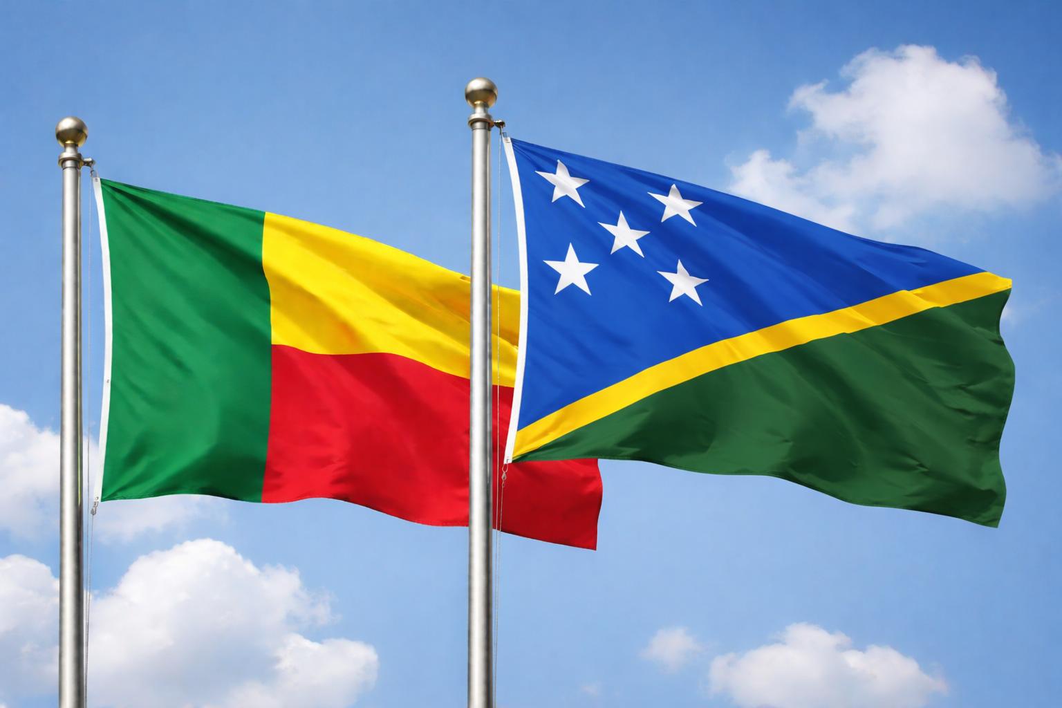 Benin And Solomon Islands Flags
