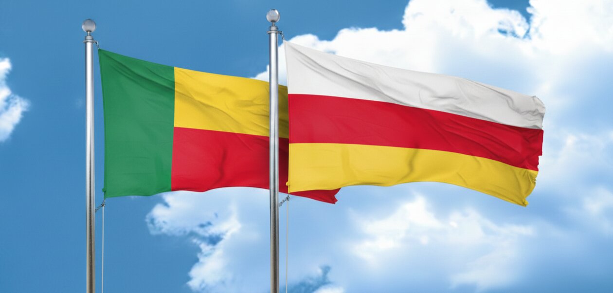 Benin And South Ossetia Flag Waving