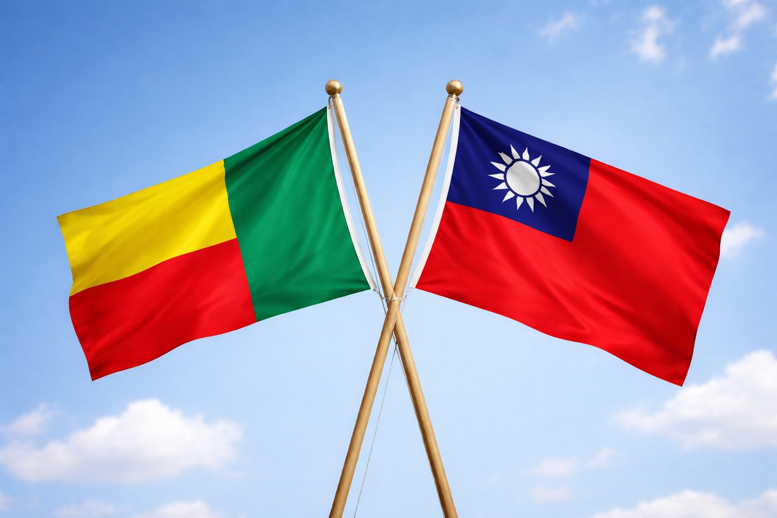 Benin And Taiwan Flags