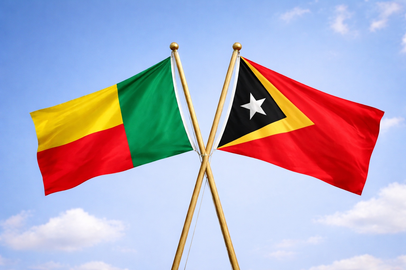 Benin And Timor Leste Flags