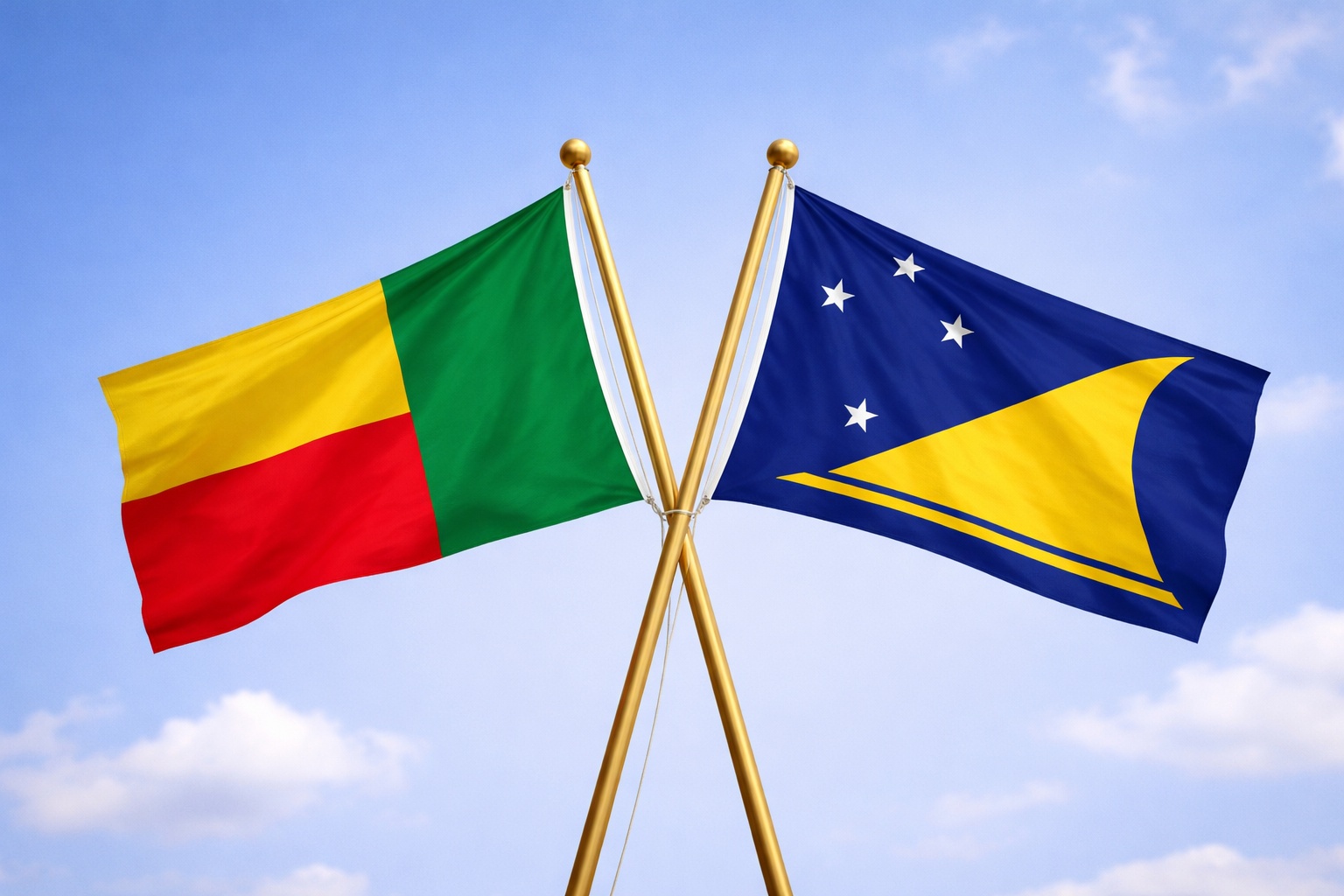 Benin And Tokelau Flags