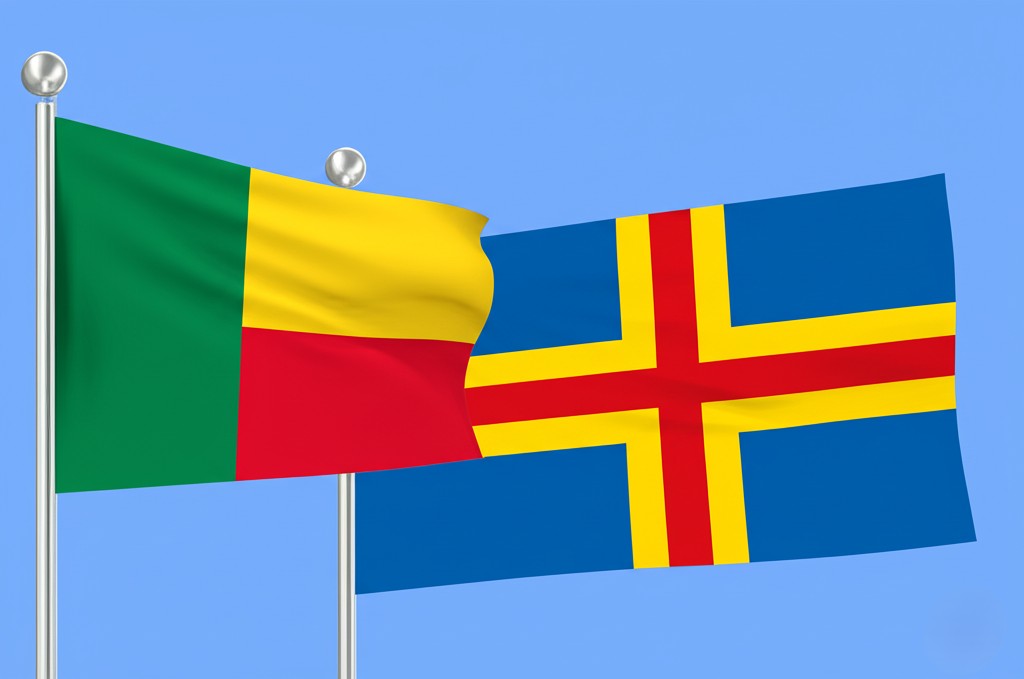 Benin and Åland Islands Flag Together