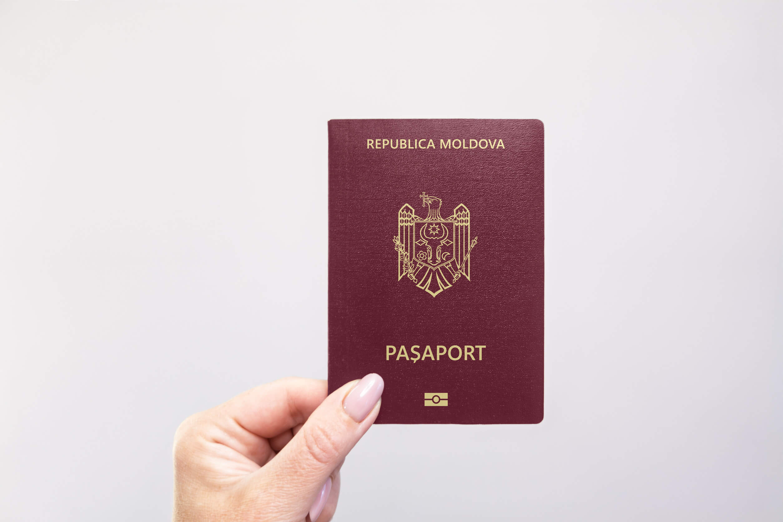 Close Up Of A Moldova Passport