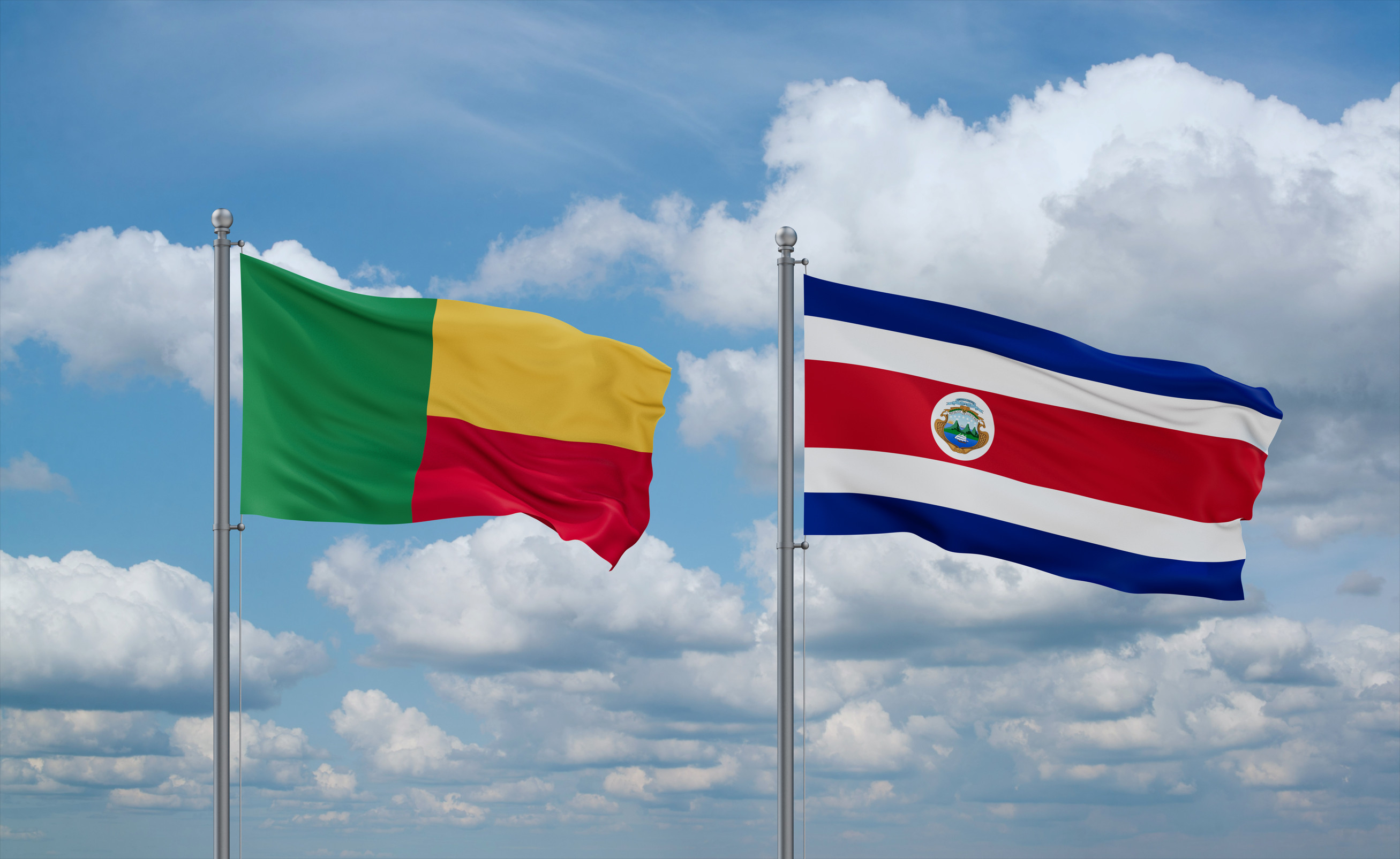Costa Rico And Benin Flags