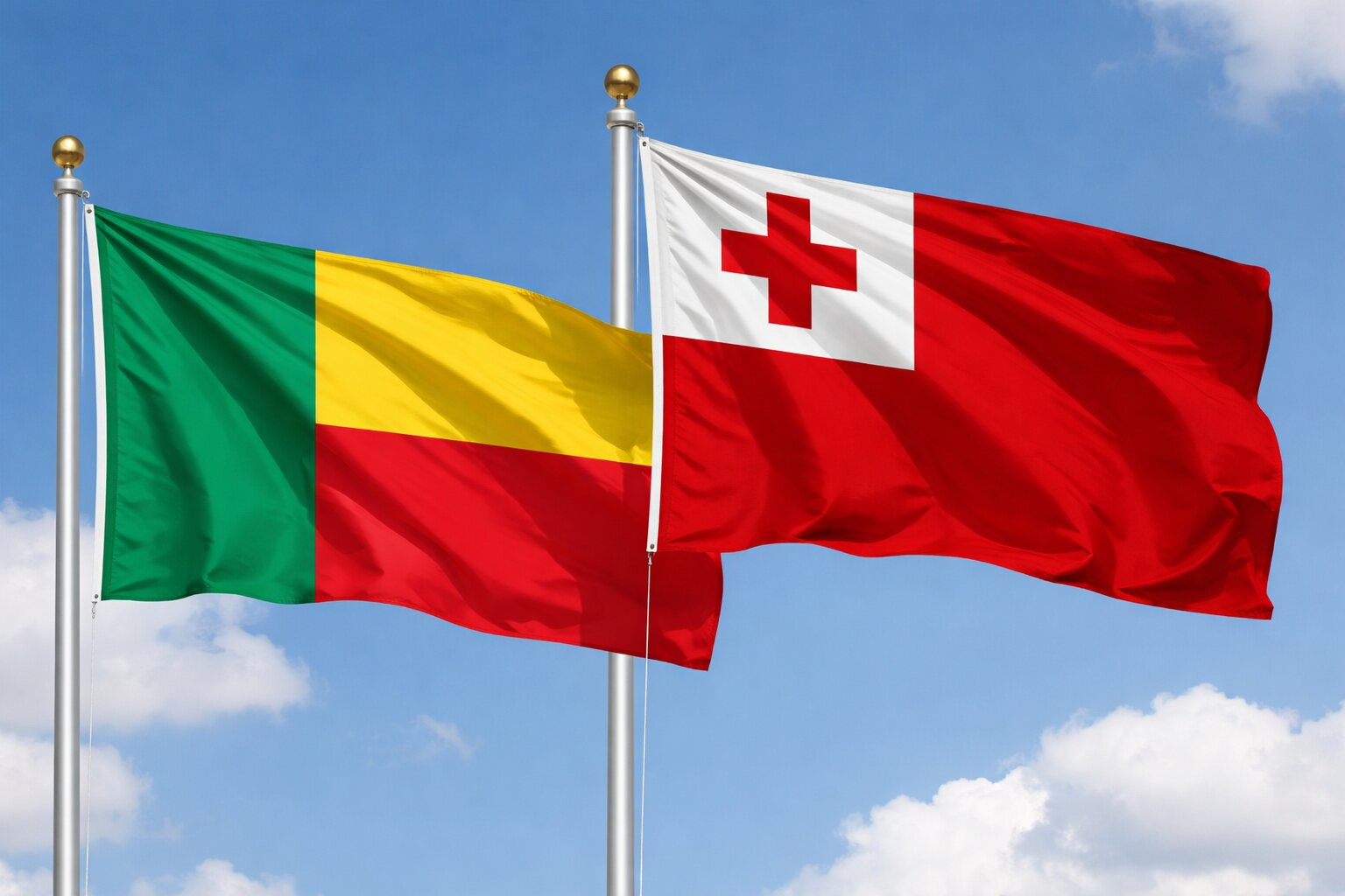Flags Of Benin And Tonga