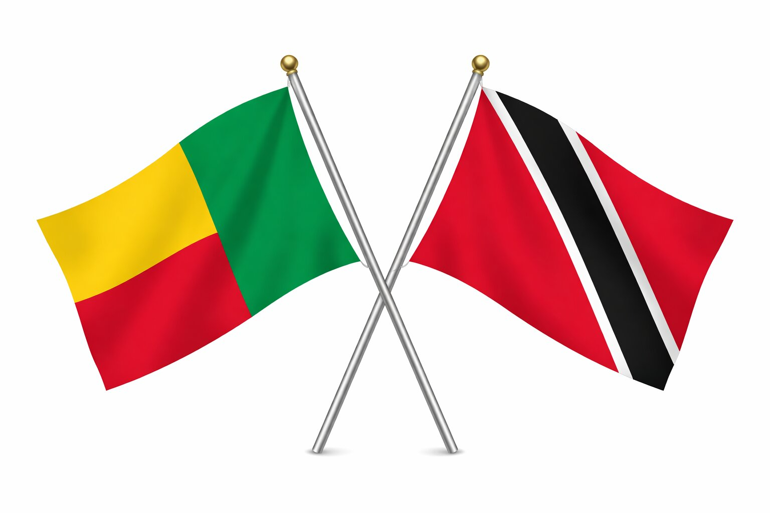 Flags Of Benin And Trinidad Tobago