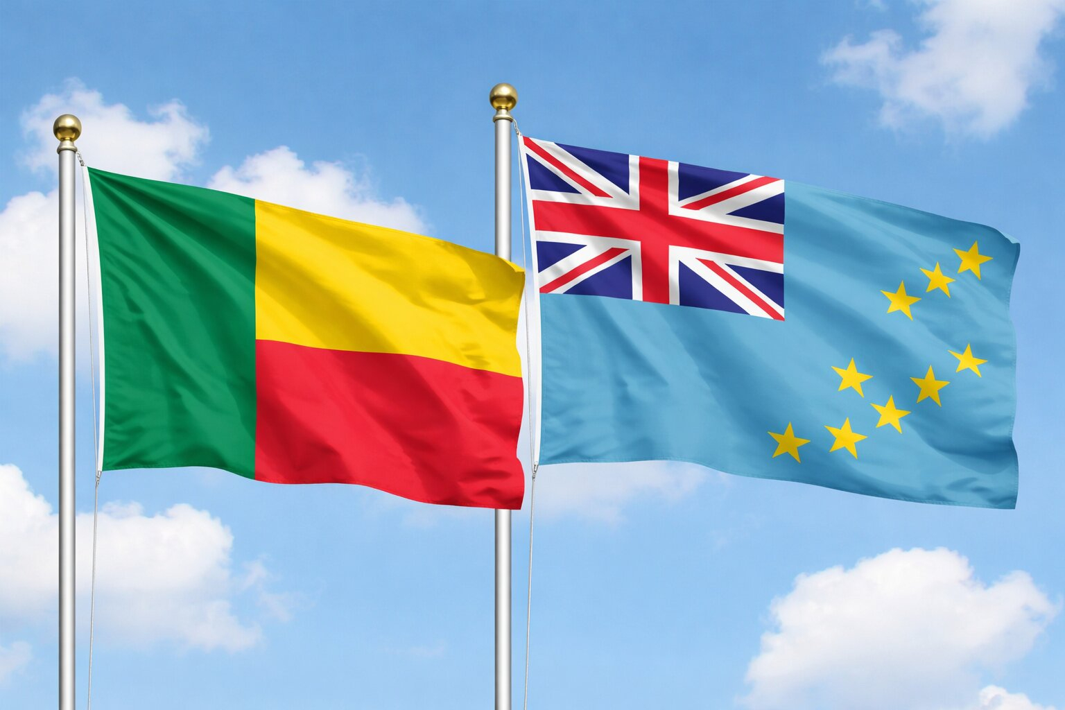 Flags Of Benin And Tuvalu