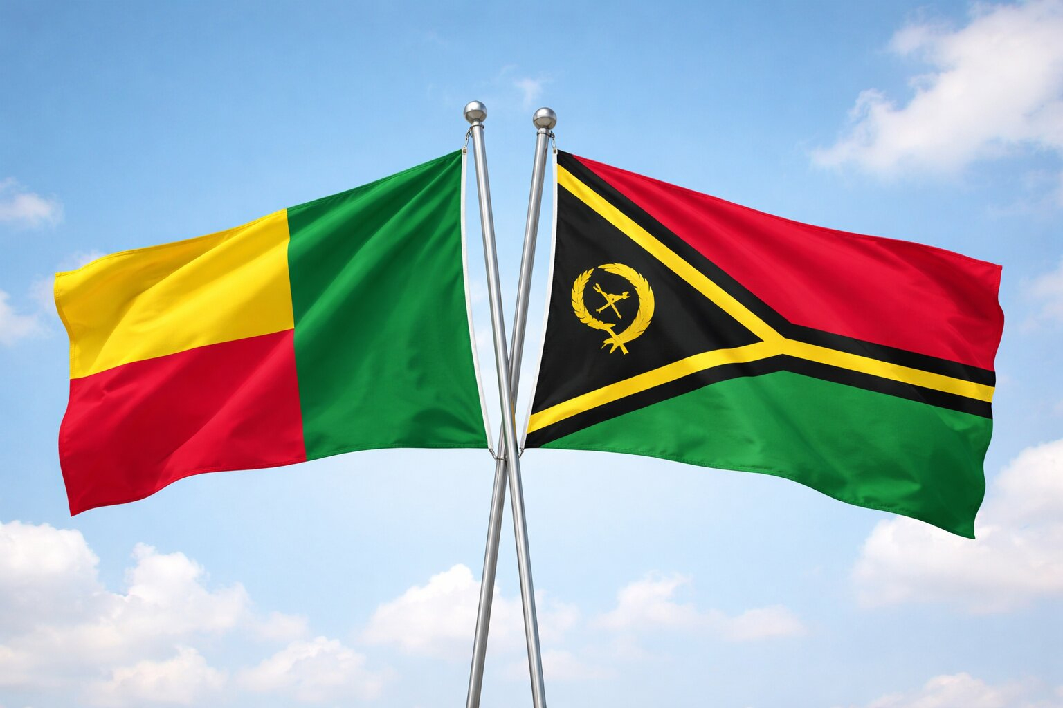 Flags Of Benin And Vanuatu