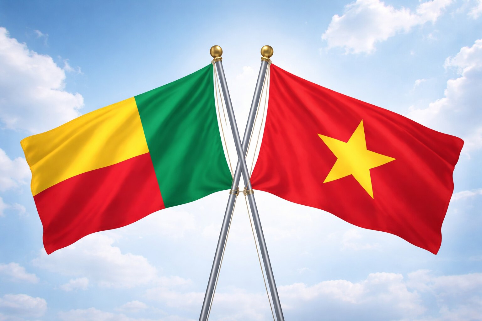 Flags Of Benin And Vietnam