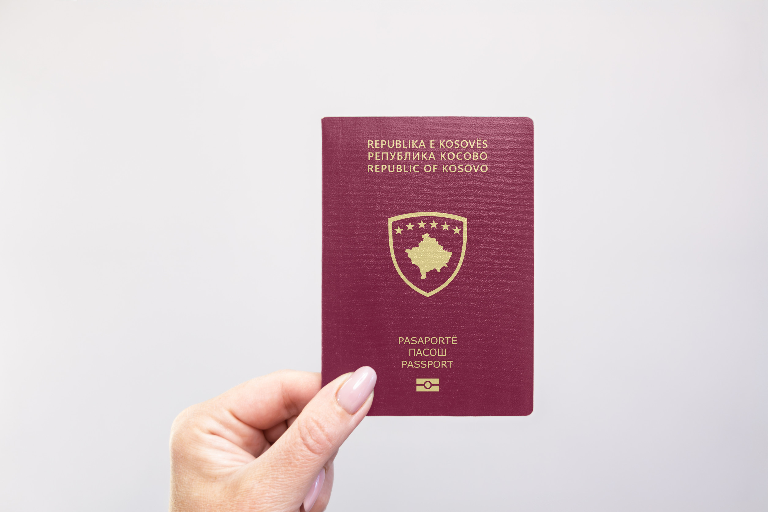 Kosovo Passport Held In Hand